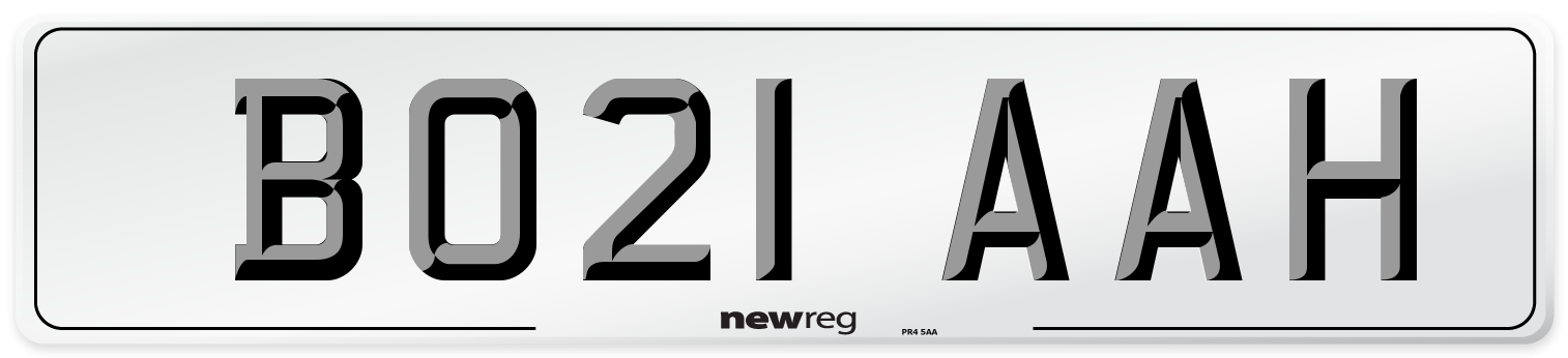 BO21 AAH Number Plate from New Reg